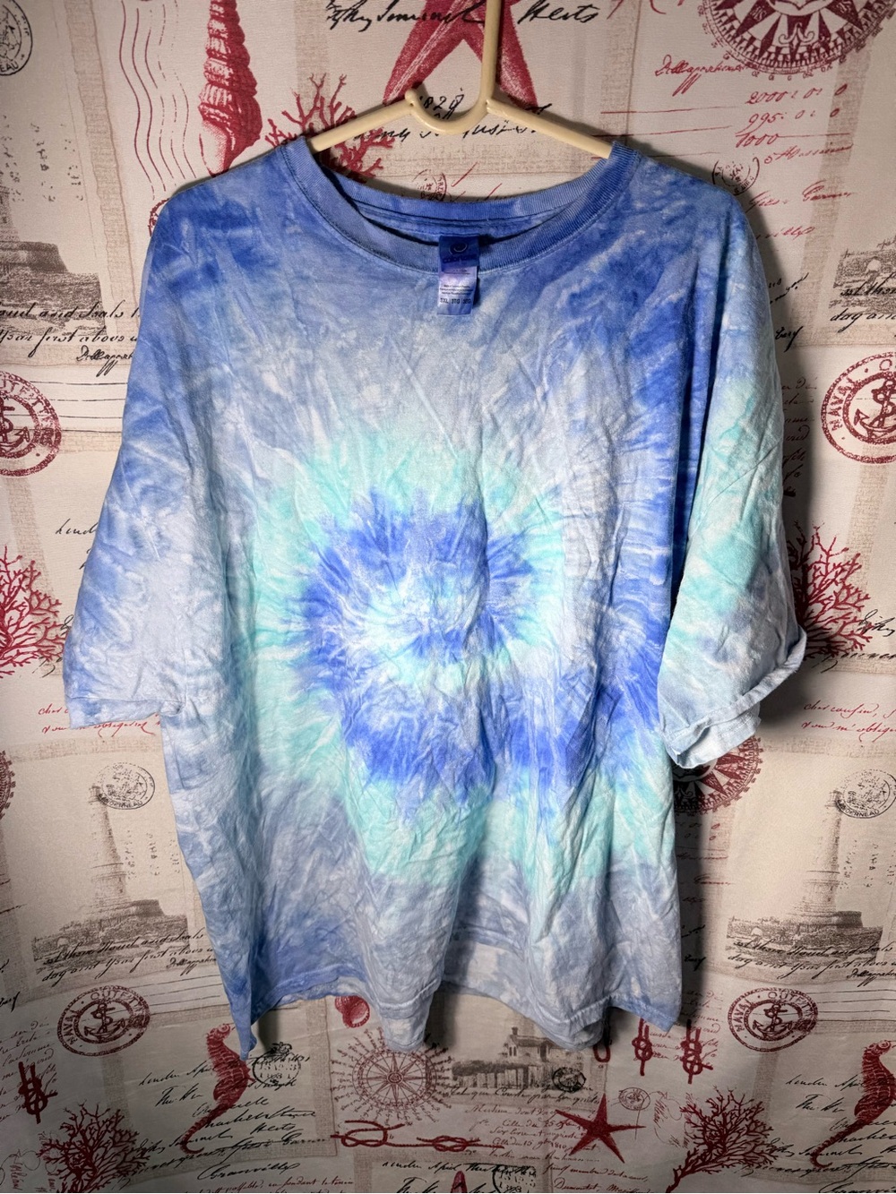 Tie-Dye Spiral Short Sleeve Tee - Blue & Aqua